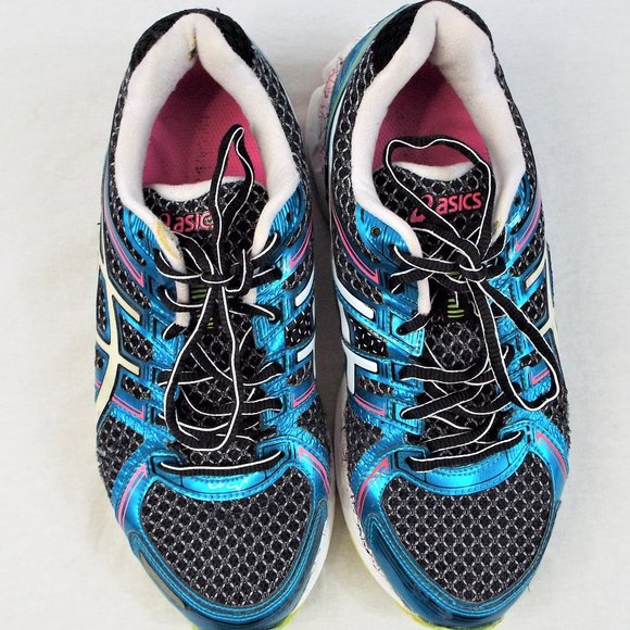 Asics Gel Kayano 19 Metallic Blue Pink and White Running Shoes Size 8.5 - Picture 6 of 13